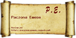 Paczona Emese névjegykártya
